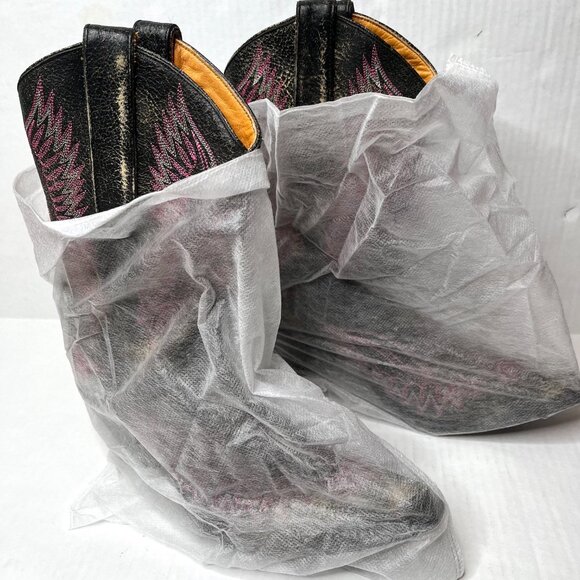 Old Gringo Eagle Western Boots Size 7 Distressed Pink Brown Leather Knee High - Picture 14 of 14